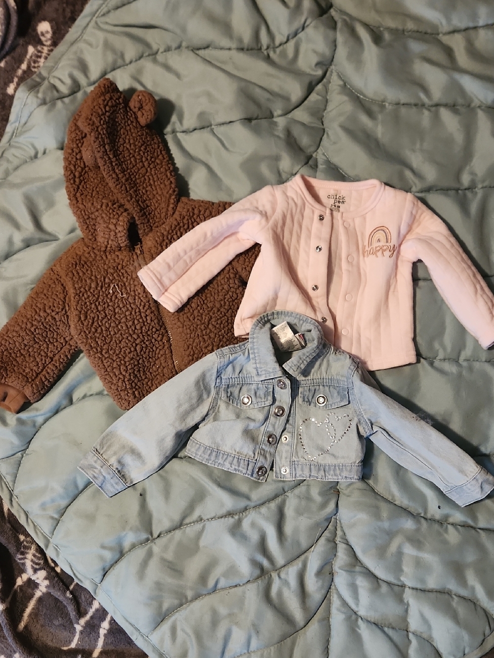 Carter's Pink Quilted 'Happy' Snap-Front Jacket